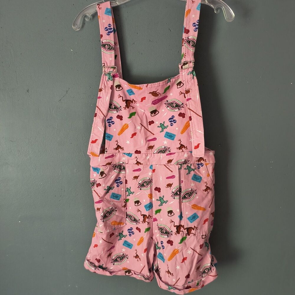 Cakeworthy X Harry Potter Shortalls Romper Womens XL Pink Honeydukes Stretch